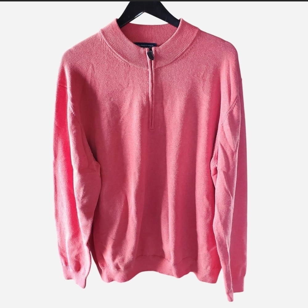 Men's Pink Half-Zip Sweater